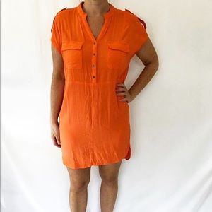 Very J orange cargo shift dress